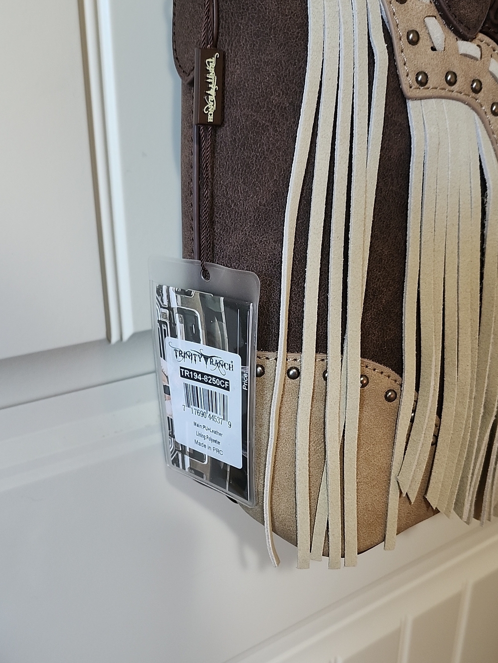 Trinity Ranch Tooled Fringe Tote  Satchel Conceal Carry Handbag NWT - Picture 5 of 12